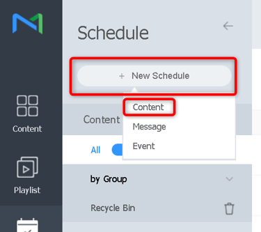 New Schedule MagicINFO Dashboard